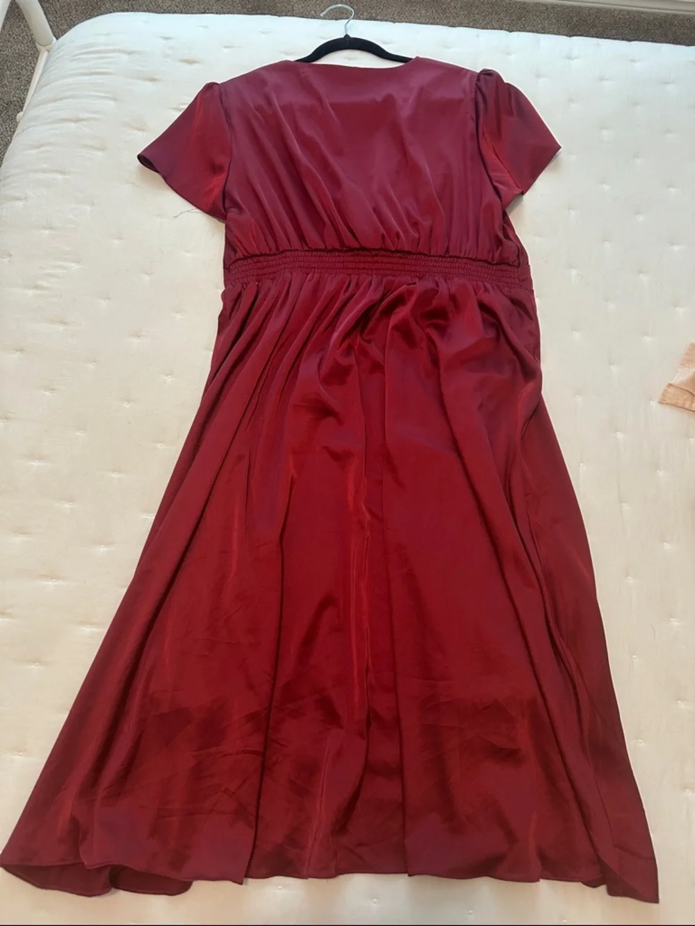 Baltic Born Wine Red Satin High-Low Tie Front Dress - Picture 5 of 5